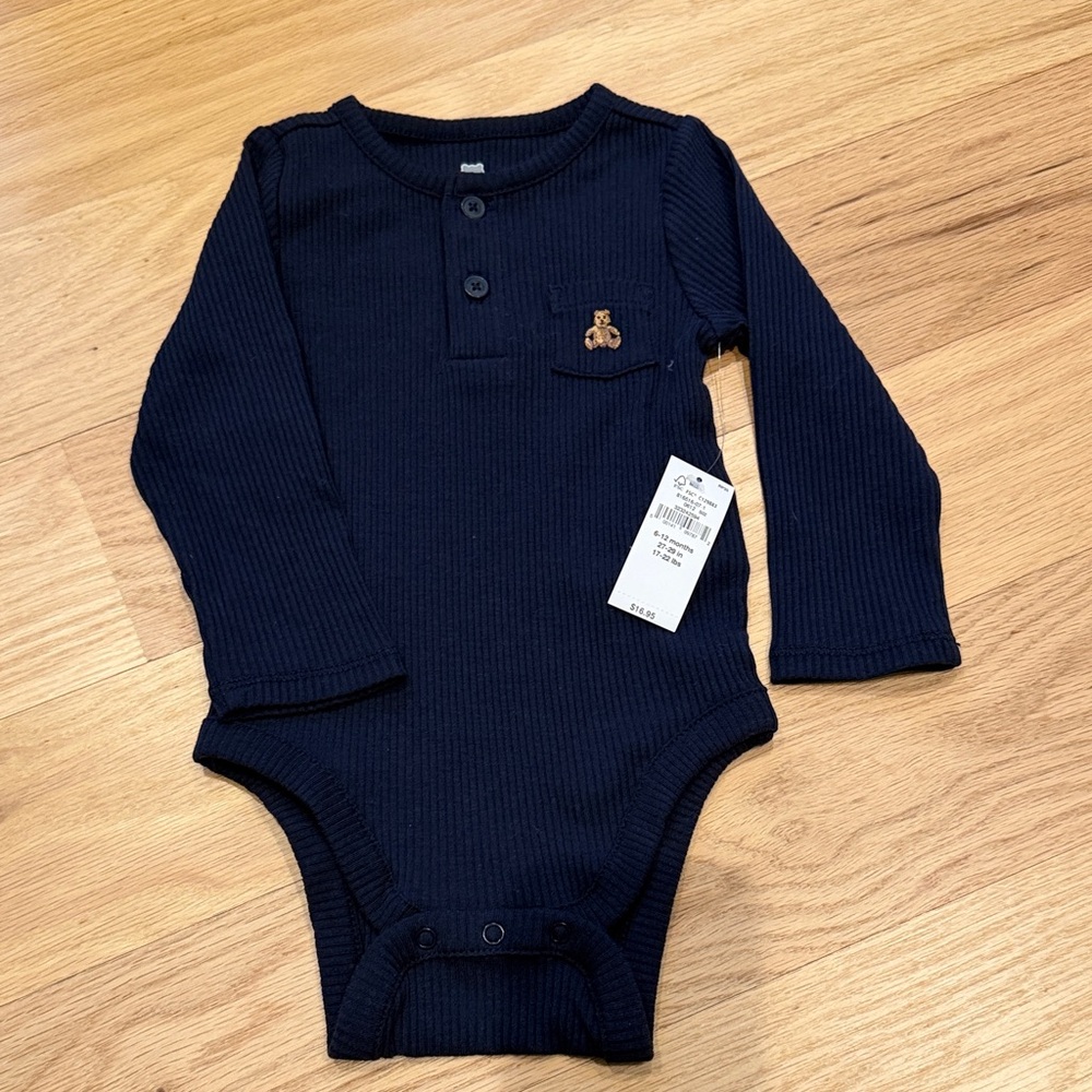 Gap Navy Long Sleeve Bodysuit